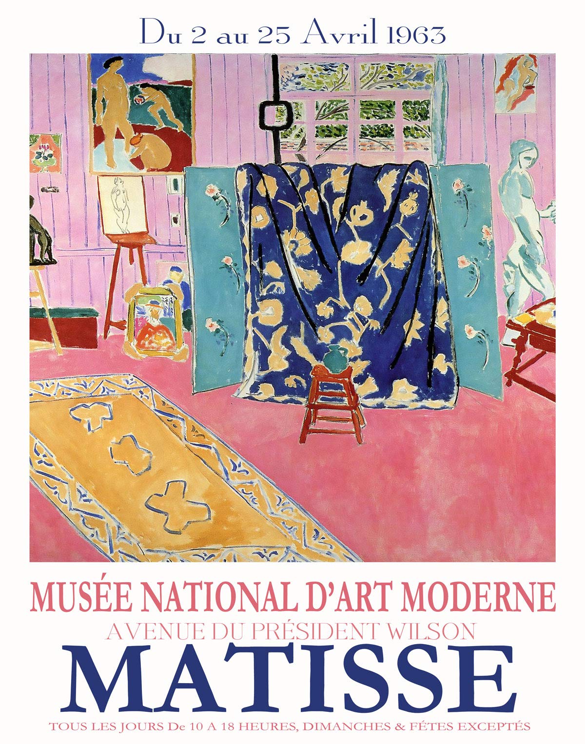 Amazon.co.jp: Wallbuddy Matisse Exhibition ポスター 1963年